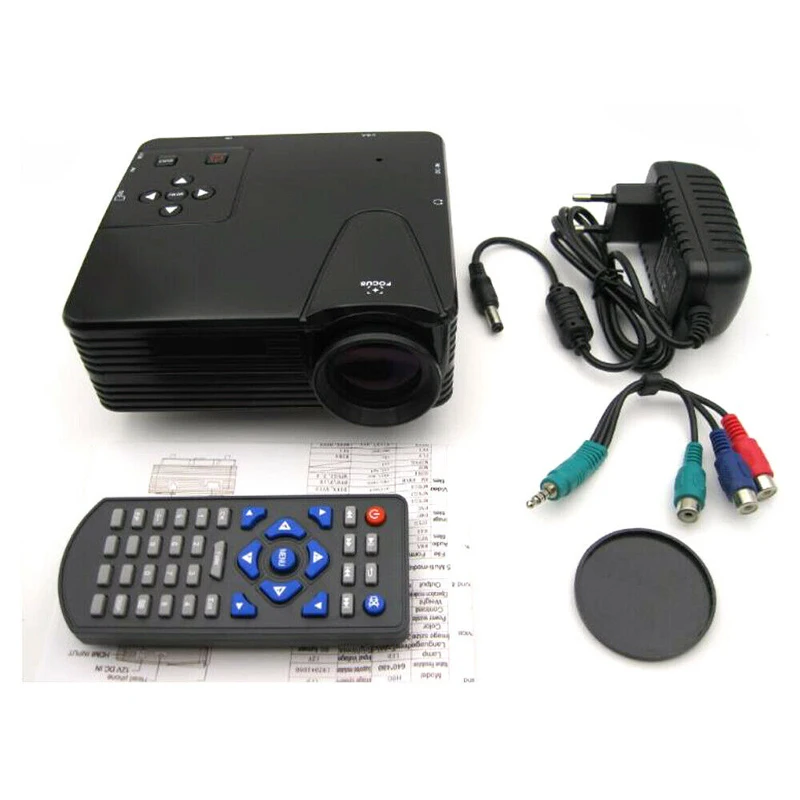 Portable Mini H80 Projector 1080P Pixels Full Hd Brighter And Clear Led Orthographic Projection Video Home Cinema Theater