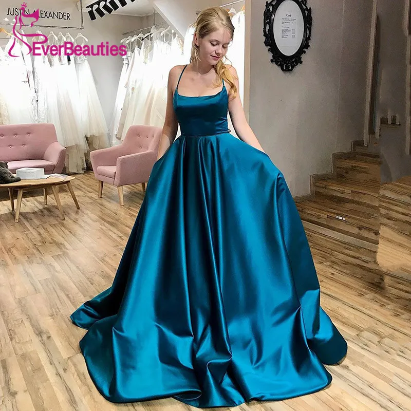 Robe De Soiree 2020 вечернее платье длинное с карманами атласное для выпускного вечера