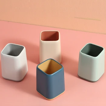 

Pen Organizer Pencil Holder Double Color Design Storage Desktop Organizer for Office School Stationery Supplies