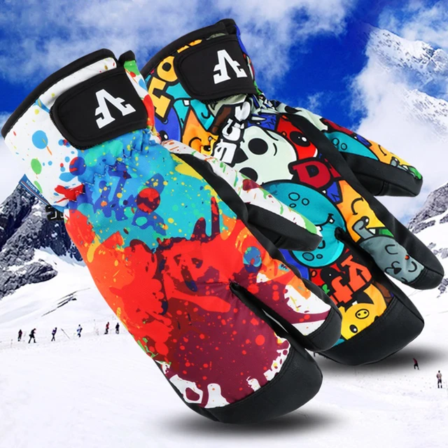 US $11.63 Men Women Adult Kids Winter Warm Snowboarding Ski Gloves Snow Mittens Waterproof Skiing Snowmobile 