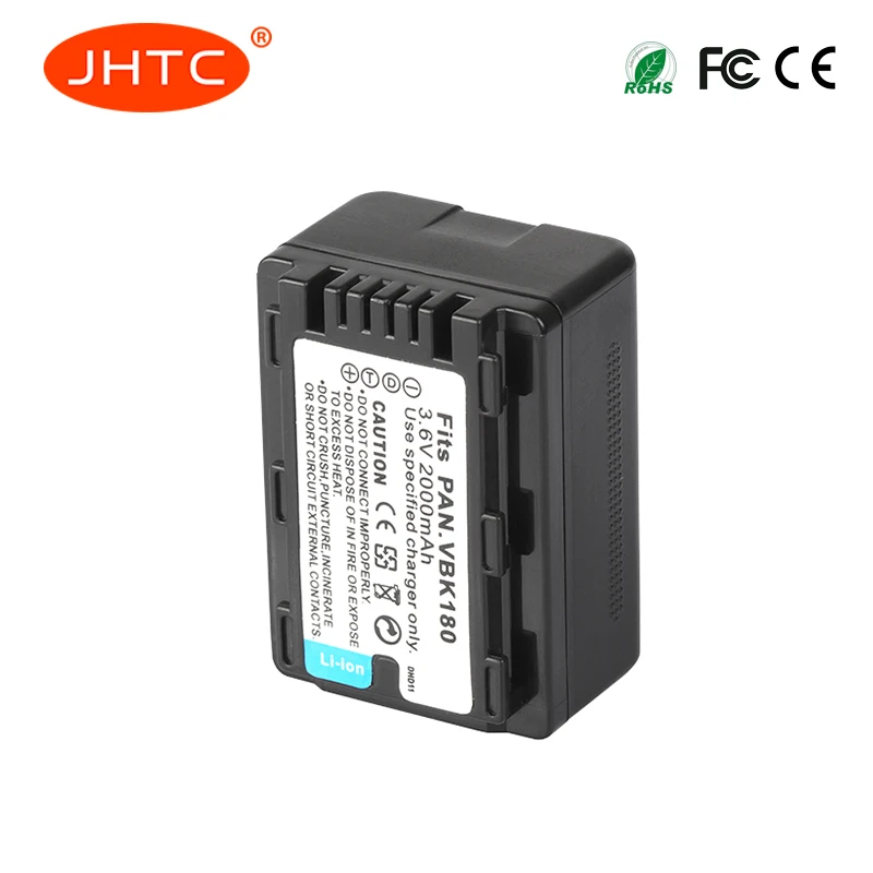 Батарея для цифрового фотоаппарата Panasonic VW Vbk180 HC-V700MGK HC-V10GK HC-V100GK HC-V100MGK HC-V500GK HC-V500MGK мА/ч. аккумулятор VWVBK18 2000 ма-ч