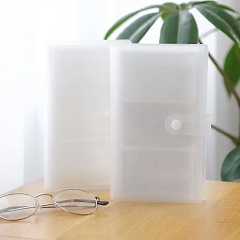 Funda transparente de PP con 240 ranuras para tarjetas de visita, gran capacidad, portadores de identificación, Clip para colección de billetes