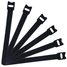 50 Pcs Reusable Fastening Cable Ties,6-Inch Hook And Loop Cord Ties, Black