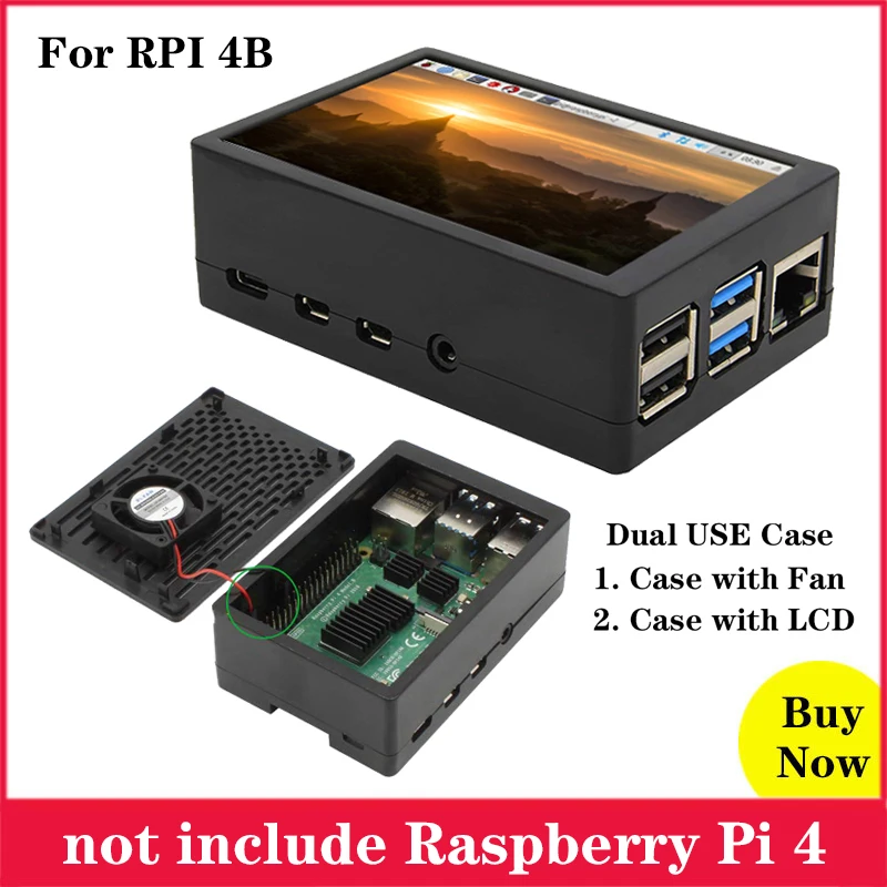Чехол для Raspberry Pi 4 Model B чехол коробка двойного назначения + 3 5 дюйма 480*320 сенсорный