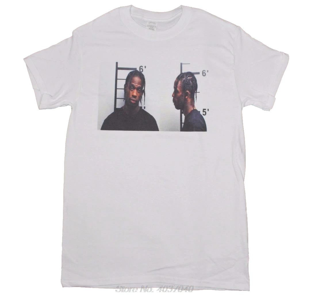 Travis Scott Mugshot White T Shirt Lil Uzi Vert Post Malone Hip Hop Rodeo Tshirt Tees Harajuku T Shirts Aliexpress