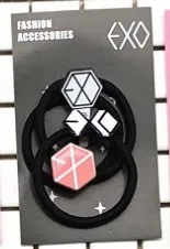 EXO 3 шт./компл. Kpop Blackpink семнадцать Exo Got7 дважды Лиза Дженни Jisoo волос Канаты эластичная повязка на голову для девочек; мини-юбка для девочек; резиновые аксессуары - Цвет: EXO