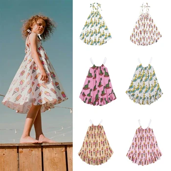 

Pre-sale ZMHYAOKE-KUKU 2020 New Summer Baby Girl Printing Party Dress Toddler Girl Clothes Princess Dress Kids Dresses for Girls
