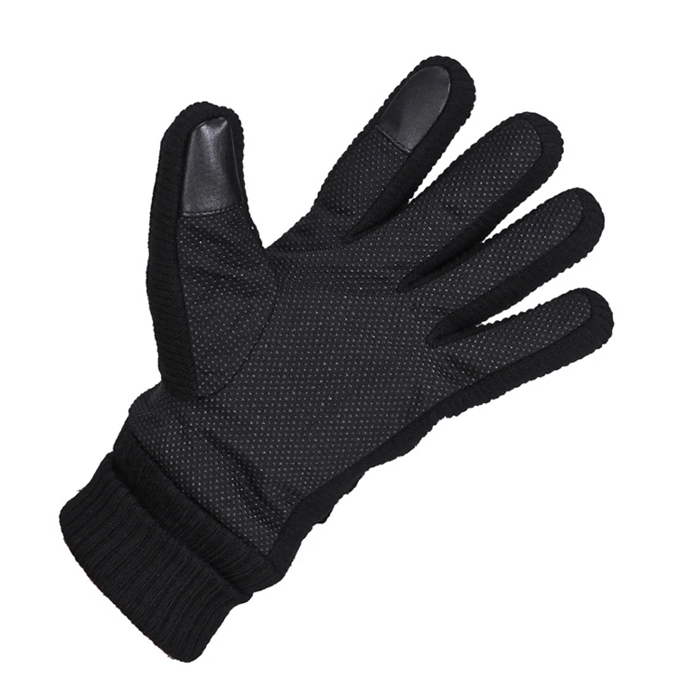 Dilidala Leather Motorcycle Gloves Cold-proof Solid Color Touch Anti-freeze Touch Screen Gloves Leather Driving Gloves Men