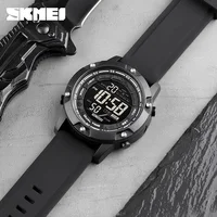 SKMEI Top Band Swimming Digital Sports Watch Mens 10Bar Waterproof Countdown LED Light Wristwatches Alarm 2