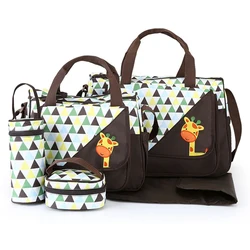 Grand sac à couches pour bébé, 5 pièces, ensembles de sacs à couches, organisateur pour maman, maternité, soins infirmiers, poussette 