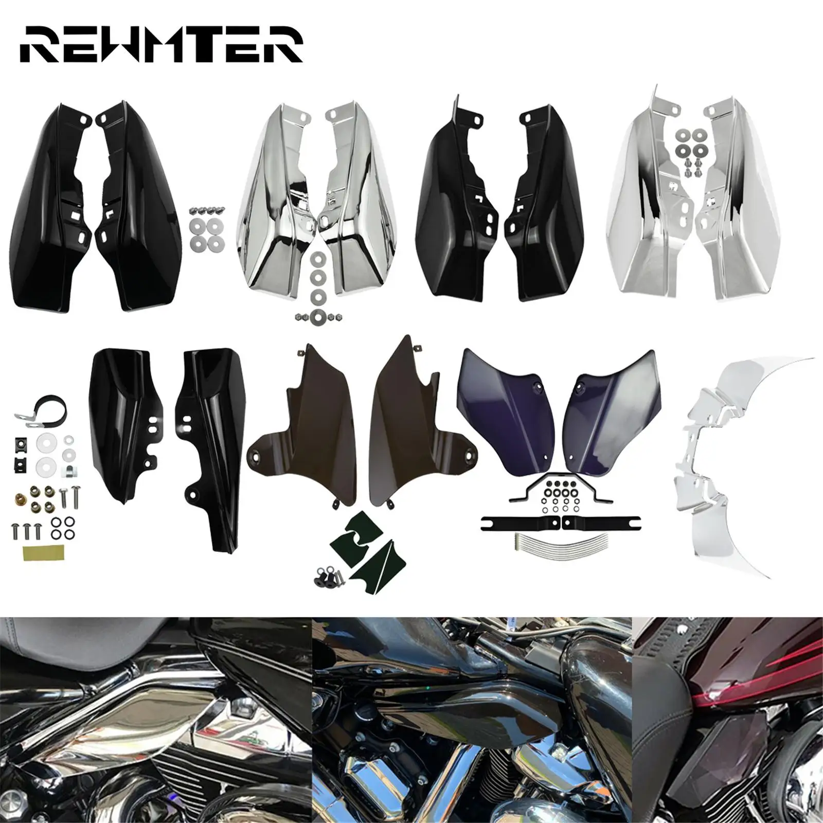 Moto Mid-Frame Air Deflector Scudo Termico Per Harley Touring 1997-2023 Street Electra Road Glide Flhr Dyna Softail Fatboy