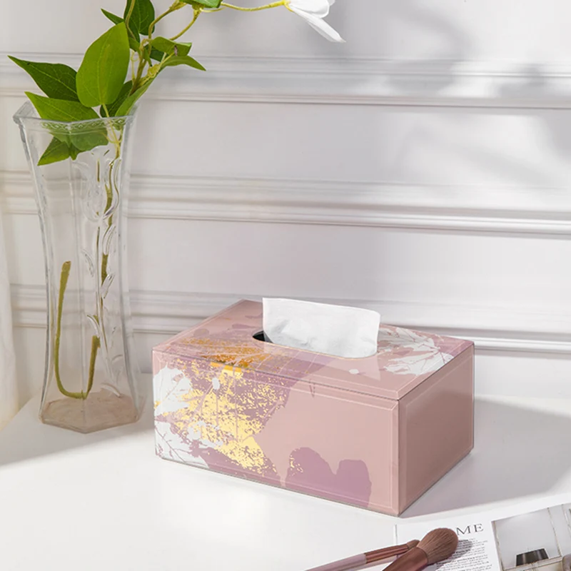 

Tissue Boxes Creative Waterproof Glass Paper Towel Box Living Room Coffee Table Personality Napkin Case