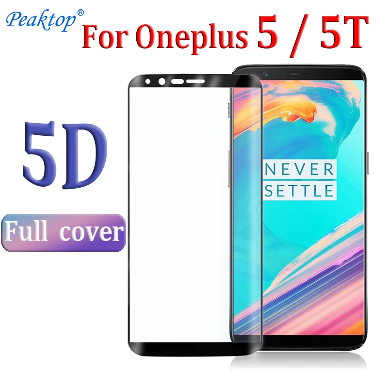 2pcs 5D Full cover For One plus 5t Protective Glass Oneplus5 Screen Protector On For Oneplus 5t Tempered Glas 9H Protection Film afbeelding
