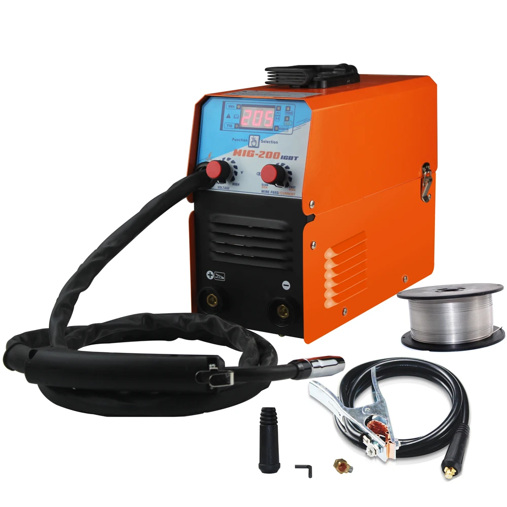 US $123.59 Mini MIG200 AC220V 5060Hz IGBT MIG MMA TIG Gasless Welding Machine Welder Welding Equipment Replace Manual Soldering Tool