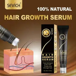 Sevich couro cabeludo intenso rolo no soro do crescimento do cabelo rolo triplo massager rápido regrow linha de cabelo anti essência da perda de cabelo 20 ml