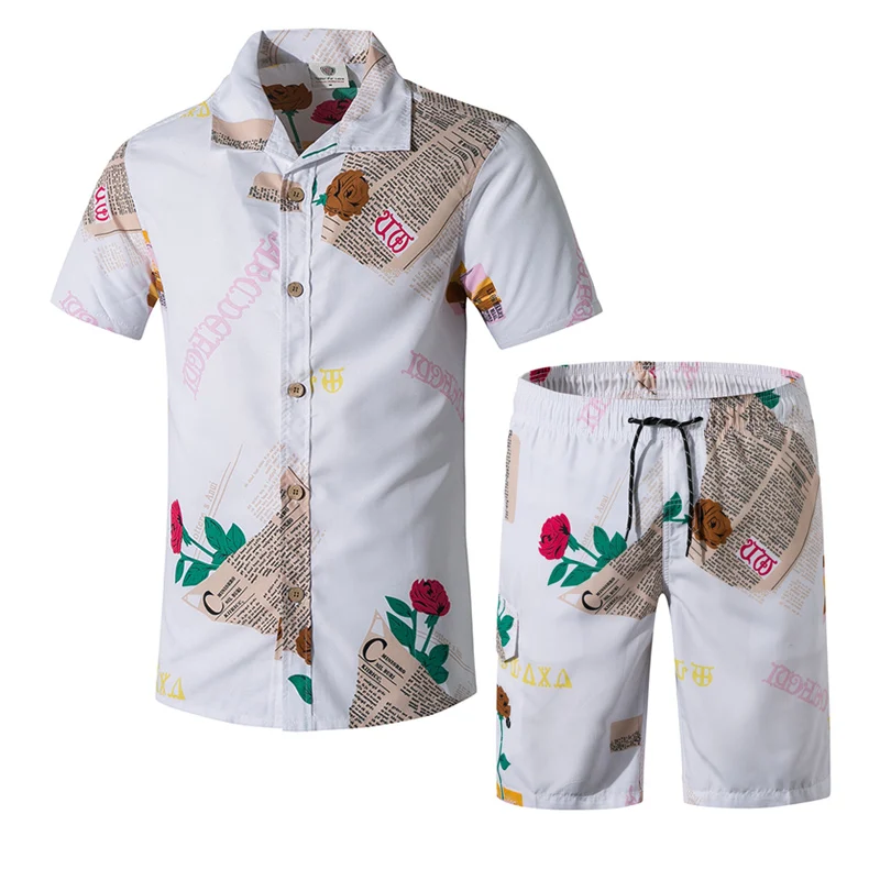 2020 New Men Street Wear Workout Sets Summer Men's Board Shorts Surf Shirts Male Print Floral Beach Wear Swimming Shorts 5XL 2020 New Men Street Wear Workout Sets Summer Men's Board Shorts Surf Shirts Male Print Floral Beach Wear Swimming Shorts 5XL