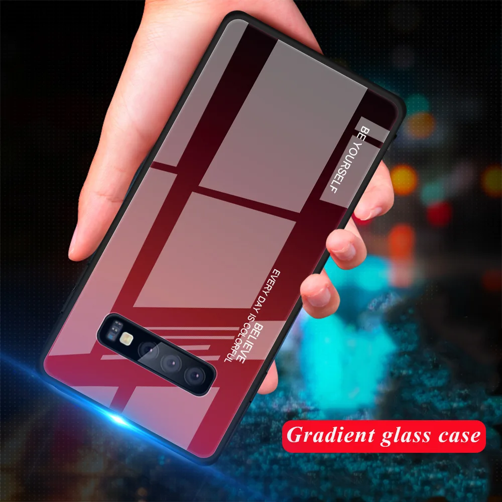 

Cases For Galaxy A50 A30 A70 S10 S8 Plus Cover Color Tempered Glass For Samsung S8 S9 Plus Note 9 A7 J5 Pro J4 J6 J8 Plus Coque