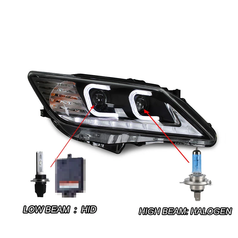 HID Car Styling Head Lamp case for Toyota Camry Headlights 2012- Headlights Toyota Camry Headlight DRL Double Beam Bi-Xenon HID - Цвет: HID