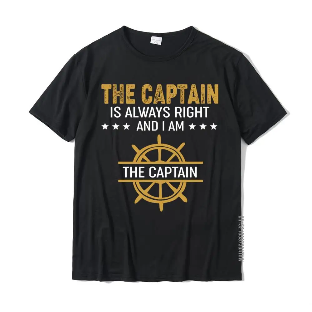 cosie Printed Printing Short Sleeve ostern Day Tops & Tees Family Round Collar All Cotton Tee-Shirt Male T-shirts The Captain Is Always Right And I Am The Captain Pullover Hoodie__MZ19780 black