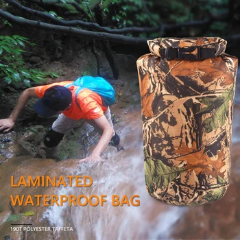 

6L Outdoor Fishing Boating Waterproof Bag Drifting Rafting Cloth Storage Camping Clothes Storage Bag Package Camouflage
