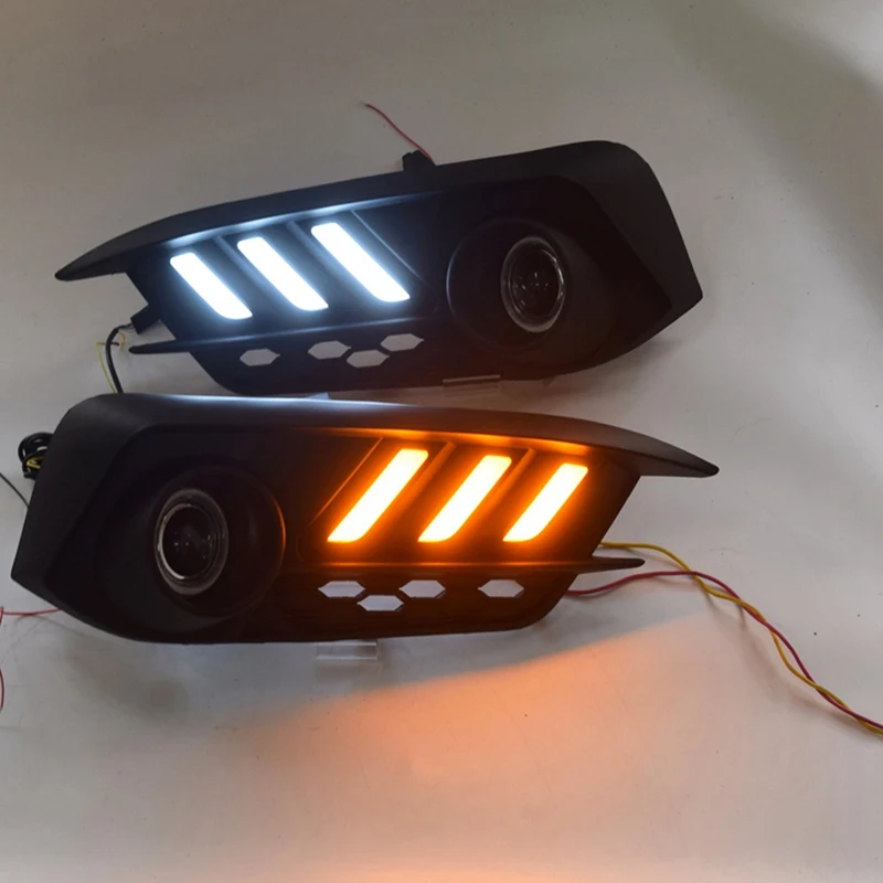 

COB Angel Eye LED Daytime Running Light DRL Fog Lamp with Projector Lens Turn Signal for Honda Civic 10Th 2016