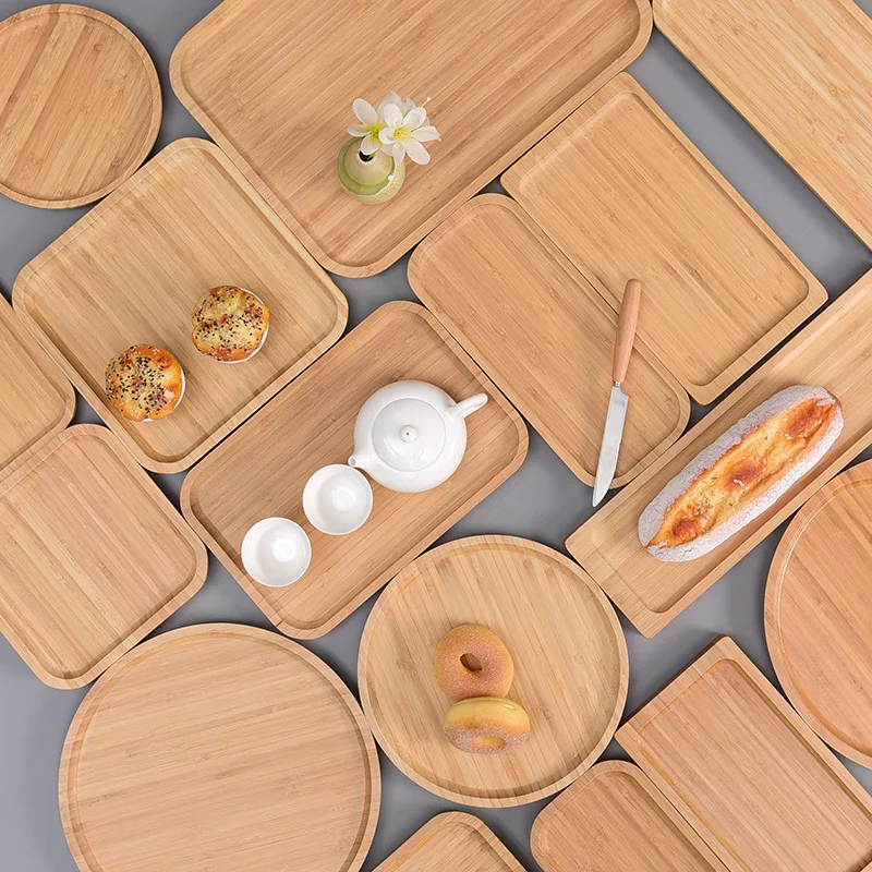 Bamboo tray bamboo tea Japanese rectangular snack round set fruit wooden trays | Дом и - Цена: 732,99 - 2 416,30 руб.