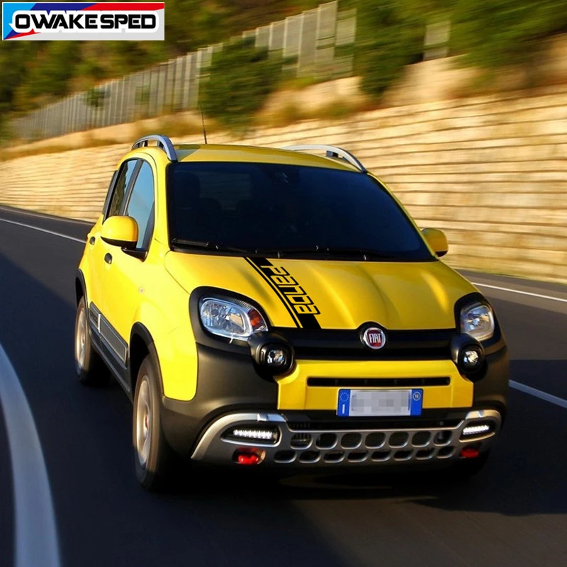 Per Fiat Panda 4X4 Croce Off Road Styling Decalcomania Del Vinile Auto Hood Bonnet Stripes Auto Copertura Del Motore Decor Sticker