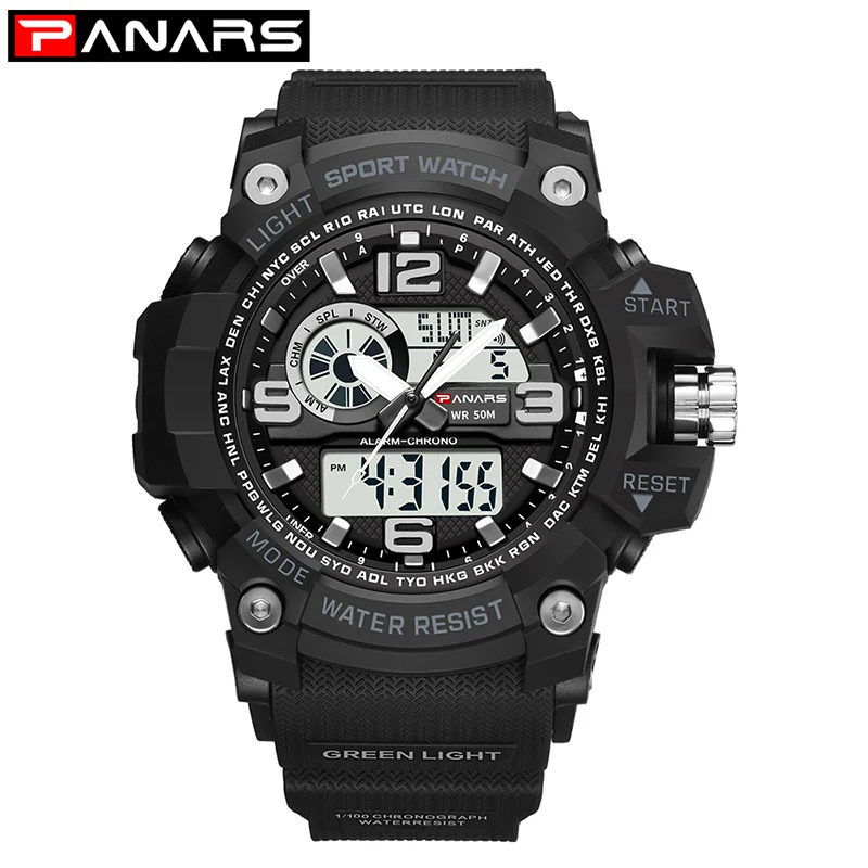 

PANARS Watch Men Luxury Quartz G Military LED Digital Shock Waterproof Wristwatches Relogio Masculino Men Sports Watches 2019