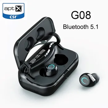 

G08 Wireless Headphones Touch Control Bluetooth Earphones HiFi IPX7 Waterproof Earbuds Headset with LED Display Charging Box