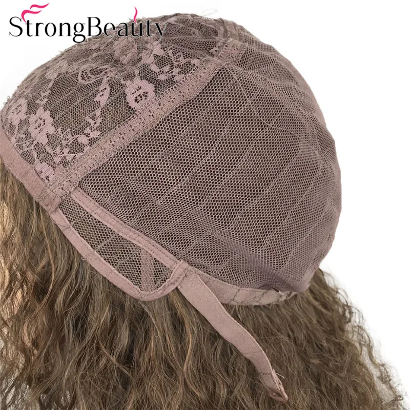 StrongBeauty длинные вьющиеся мужчины парик Синтетический Косплей парики коричневые волосы термостойкие монолитным парик