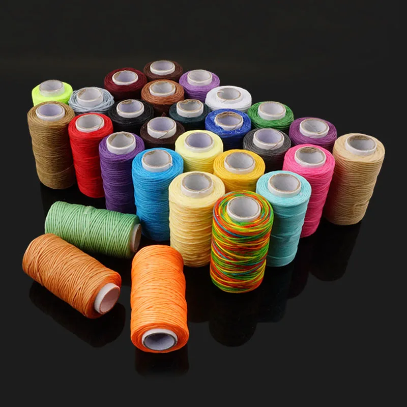 

MIUSIE 260 Meters Flat Leather Sewing Waxed Thread Cord Leather Craft 1mm 150D String Dacron Line Thread Leather Stitching Tool