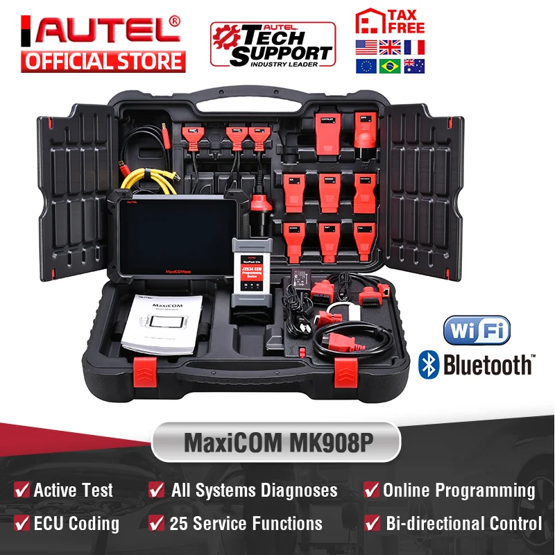 Autel MaxiCom MK908P Профессиональный OBD2 сканер Программирование ECU J2534 OBD 2 Автомобильный