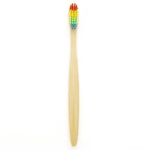 Environment Colorful Bamboo Toothbrush Wooden Rainbow Soft Bristle