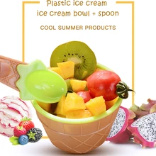 1 шт., Детские чаши для мороженого, чашка для мороженого, парные чашки, подарки, десерт, высокое качество, очень милая чаша для мороженого с ложкой