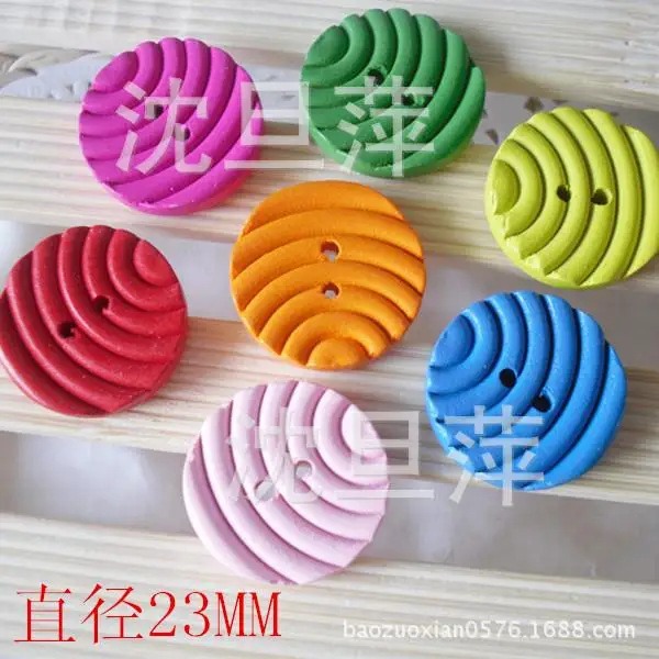 3PCS / Manual \ DIY colored round wooden buttons garment accessories 7 colors blending | Дом и сад
