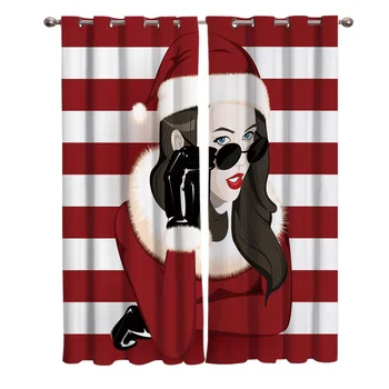 

Christmas Theme Girl Pattern Biackout Window Curtains Living Room Curtain Kitchen Blackout Curtains