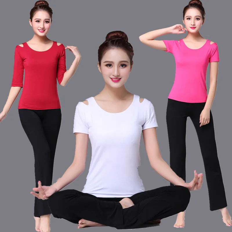 

Spring Summer Profession Modal Seamless Loose-Fit Yoga Sports Fitness Suit WOMEN'S Short-sleeved Clothes Set Trousers Both Sets