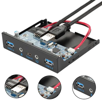 

3.5inch Panel Computer Expansion Board 5 Ports Support Type-C USB 3.0 USB 2.0 Microphone Input Audio Output Port for Computer