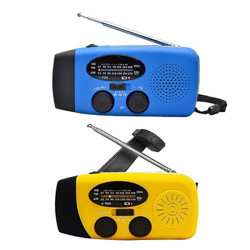 

Solar Radio Emergency AM/FM/NOAA Weather Radio 1000MAh Hand Crank Radio with 3 LED Flashlight