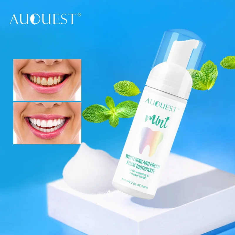 New Mint Mousse Foam Toothpaste Teeth Whitening Stain Removal Mouth Breathing Freshener Tooth Cleaning Care Toothpaste 60ml 6