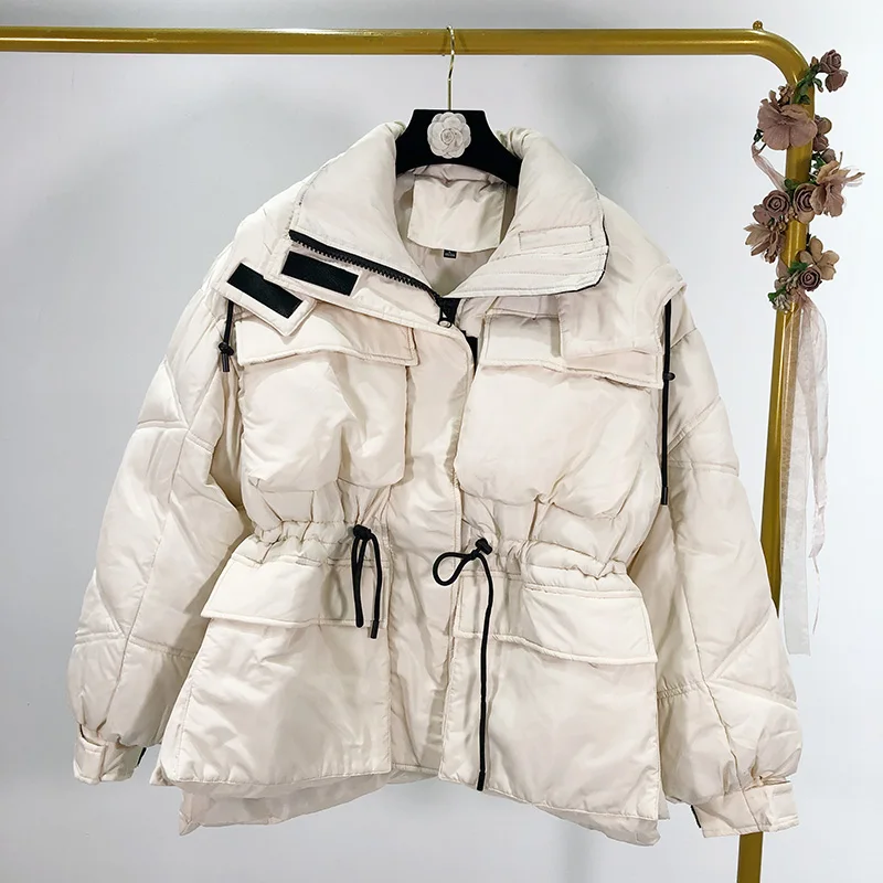 WHITNEY WANG Parkas, зимняя модная уличная одежда, Толстая Теплая стеганая парка, Женское зимнее пальто с капюшоном, верхняя одежда