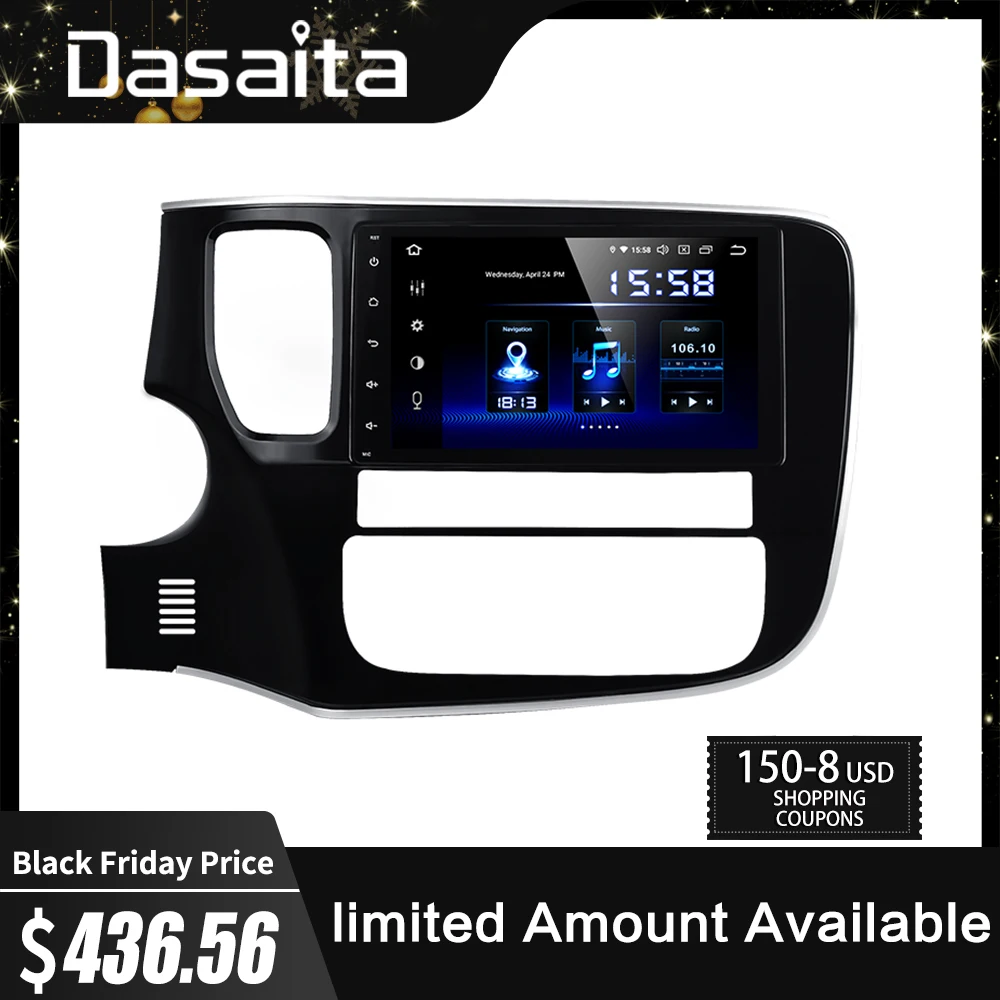 Dasaita " 1 Din Android 9,0 автомобильный Радио плеер для Mitsubishi Outlander навигация gps 12 в 4 Гб ram HDMI