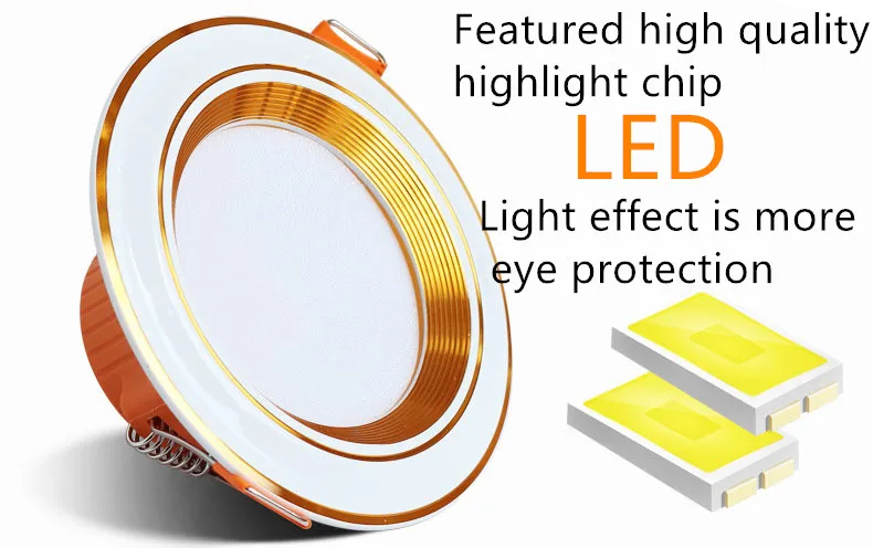 Светодиодный светильник светодиодный Встроенный потолочный 3 Вт ультра-тонкий 2,5 дюймовый светильник 8 см отверстие встроенный потолочный круглый светодиодный панельный светильник