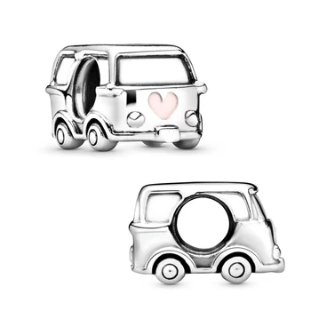 

Dinglly 2Pcs Camper RV Color Beaded Fit Brands Charms Bracelets & Necklace Women Men DIY Bangle Original Couple Jewelry