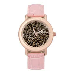 Reloj de cuarzo con patrón de leopardo para mujer, cronógrafo de pulsera de acero para exteriores, Animal de moda, venta al por mayor