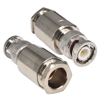 

10 Pieces BNC Clamp Male Plug Connector For LMR400 RG8 RG213 RG214 Coaxial Cable RF Series