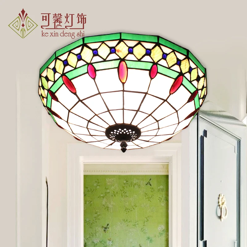 

Mediterranean ceiling lamp round bedroom lamp study room children's room led simple ceiling lamp