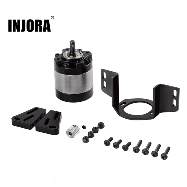 INJORA Metal 1:17 Gear Ratio D90 Planetary Gearbox with Mount Transmission Case for 1/10 RC Crawler Car SCX10 D90