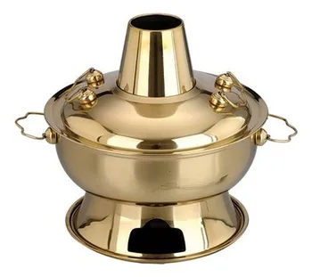 

36cm stainless steel imitation copper thickening electric carbon dual-purpose split traditional old Beijing hot pot chafing dish