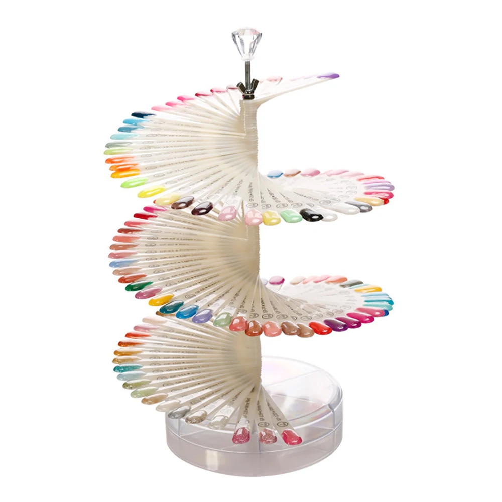 120pcs False Nails Display Stand Spiral Fan Nail Board Tips Salon Manicure Showing Shelf Practice Tools Holder Art |